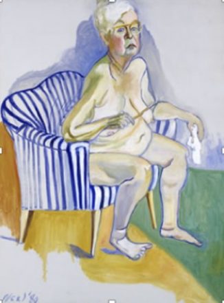 Figure 1: Alice Neel, Autoportrait, 1980, huile sur toile, 137,2 x 101,6 cm, Washington D.C., Smithsonian Institution, National Portrait Gallery.